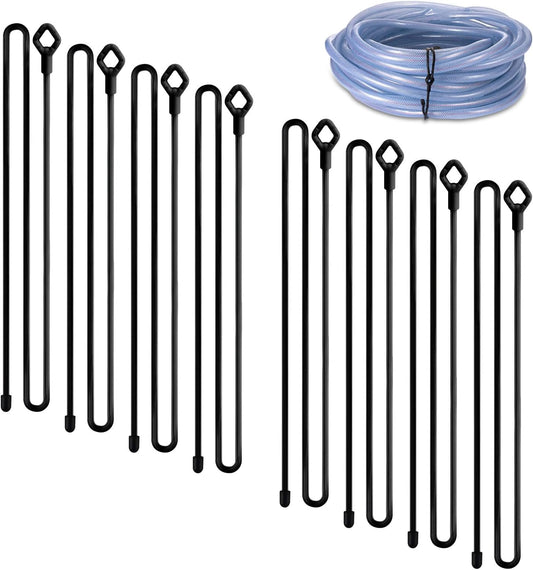 Reusable Rubber Twist Ties - 32-Inch Bendable Heavy Duty, Black Silicone Ties for Bundling and Holding, Indoor/Outdoor Use (8pcs)