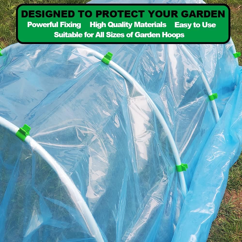 Greenhouse Clamps for 1/2 Inch PVC Pipe, Greenhouse Hoops,Support Frame, Grow Tunnel,Plant Support Garden Stakes.For Fixing Plant Cover, Garden Plastic Sheeting, Film Row Cover, Net.