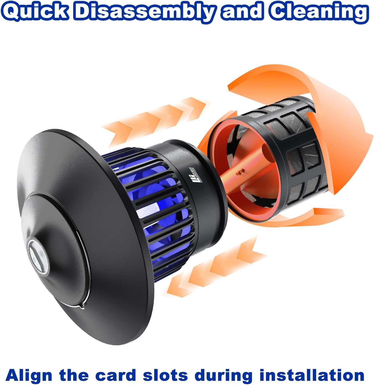 Wisely Fly Traps Outdoor - Rechargeable Cordless Flying Insect Trap IPX4 Waterproof with LED Light Adjustable - Catch Mosquitoes, Flies, Gnats, Wasps for Patio,Camping,Living Room,Home - Black