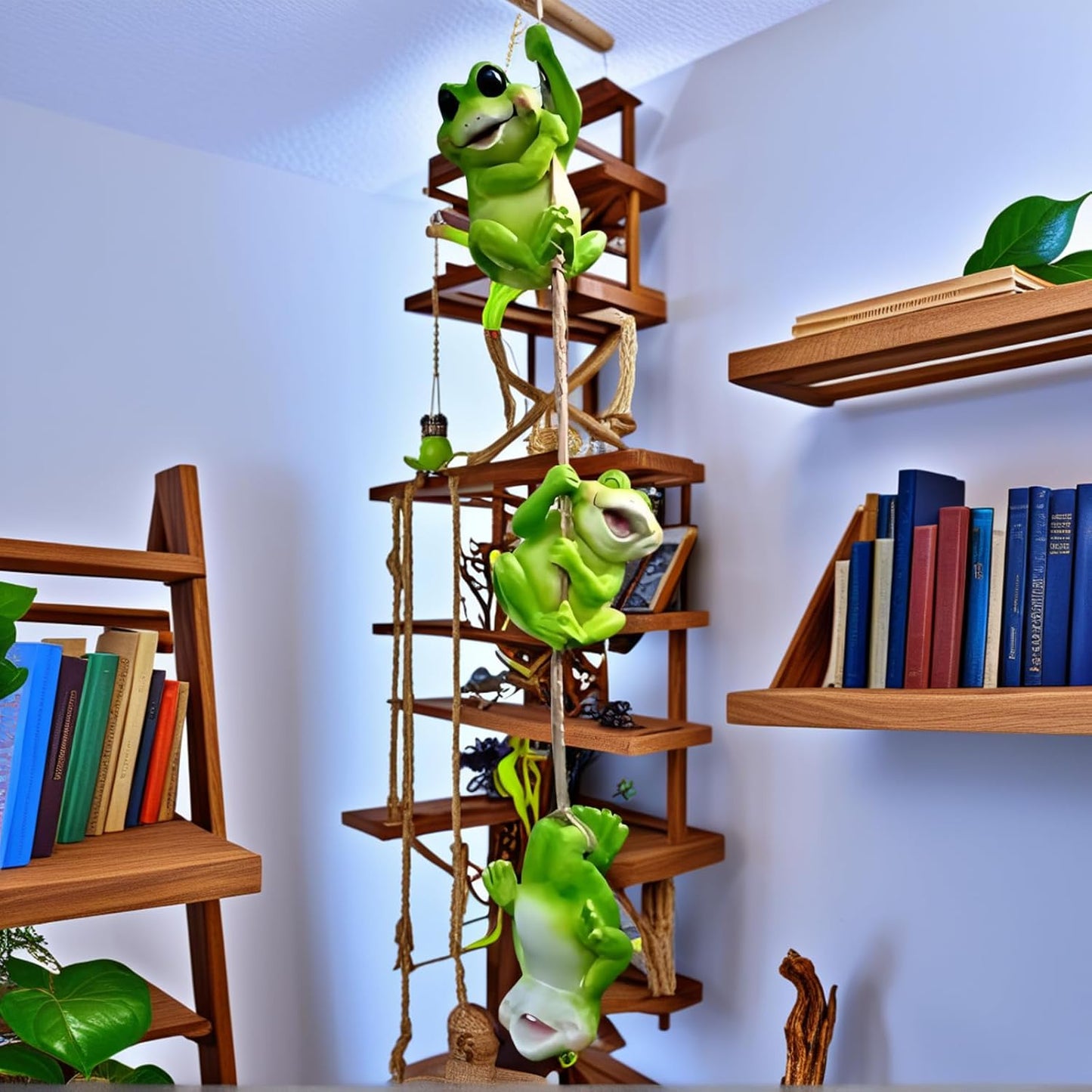 3pcs Hanging Frog Figurine and Statue Frog Toad Sculptures Garden Yard Art Decorations Outdoor