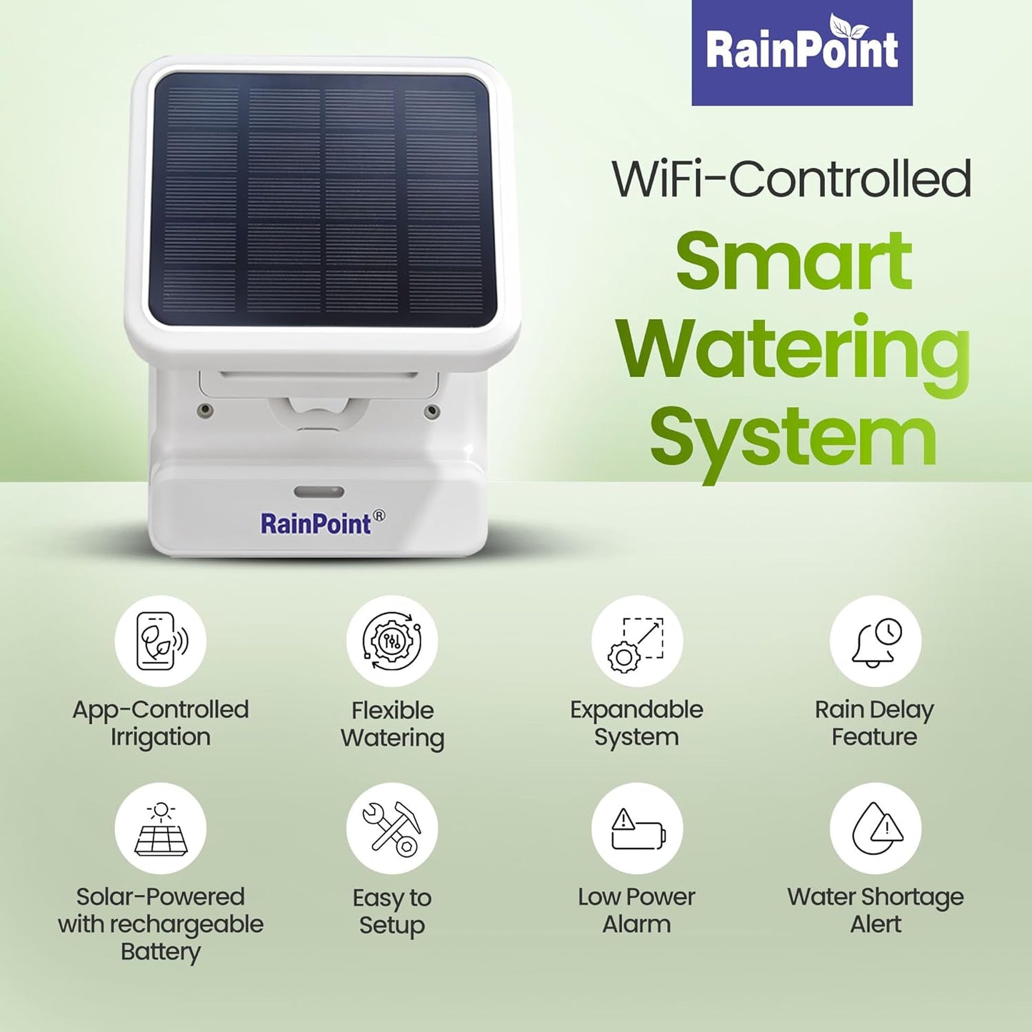 BALDR Automatic Solar Plant Watering System - WiFi Solar Drip System & App-Controlled Water Pump with Timer - Indoor Solar Power Irrigation System Smart Scheduling for House Plants While You are Away