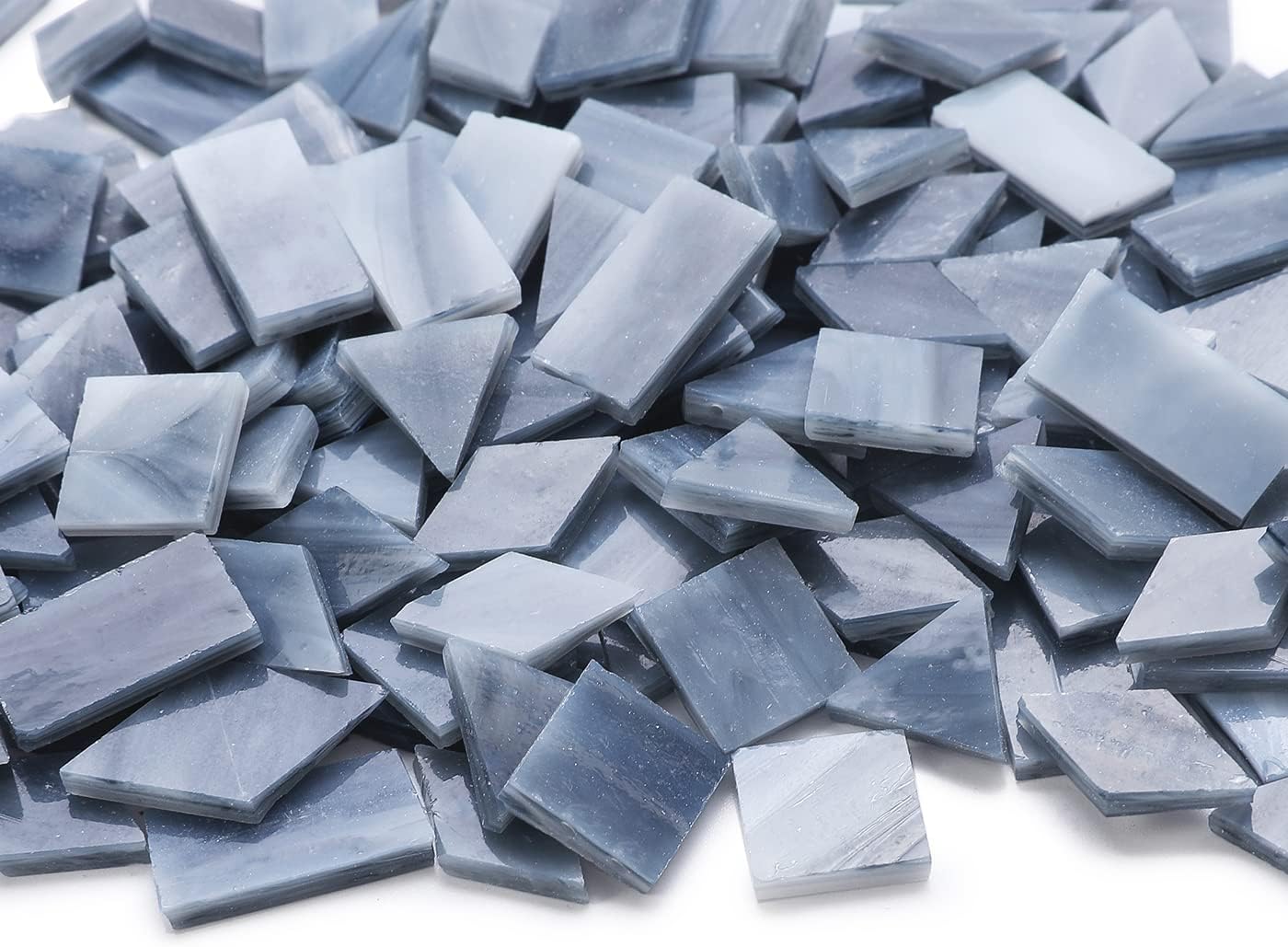 Lanyani Stained Glass Tiles for Mosaic, 200 Pieces Bulk Glass Mosaic Tile for Craft,Charcoal Grey