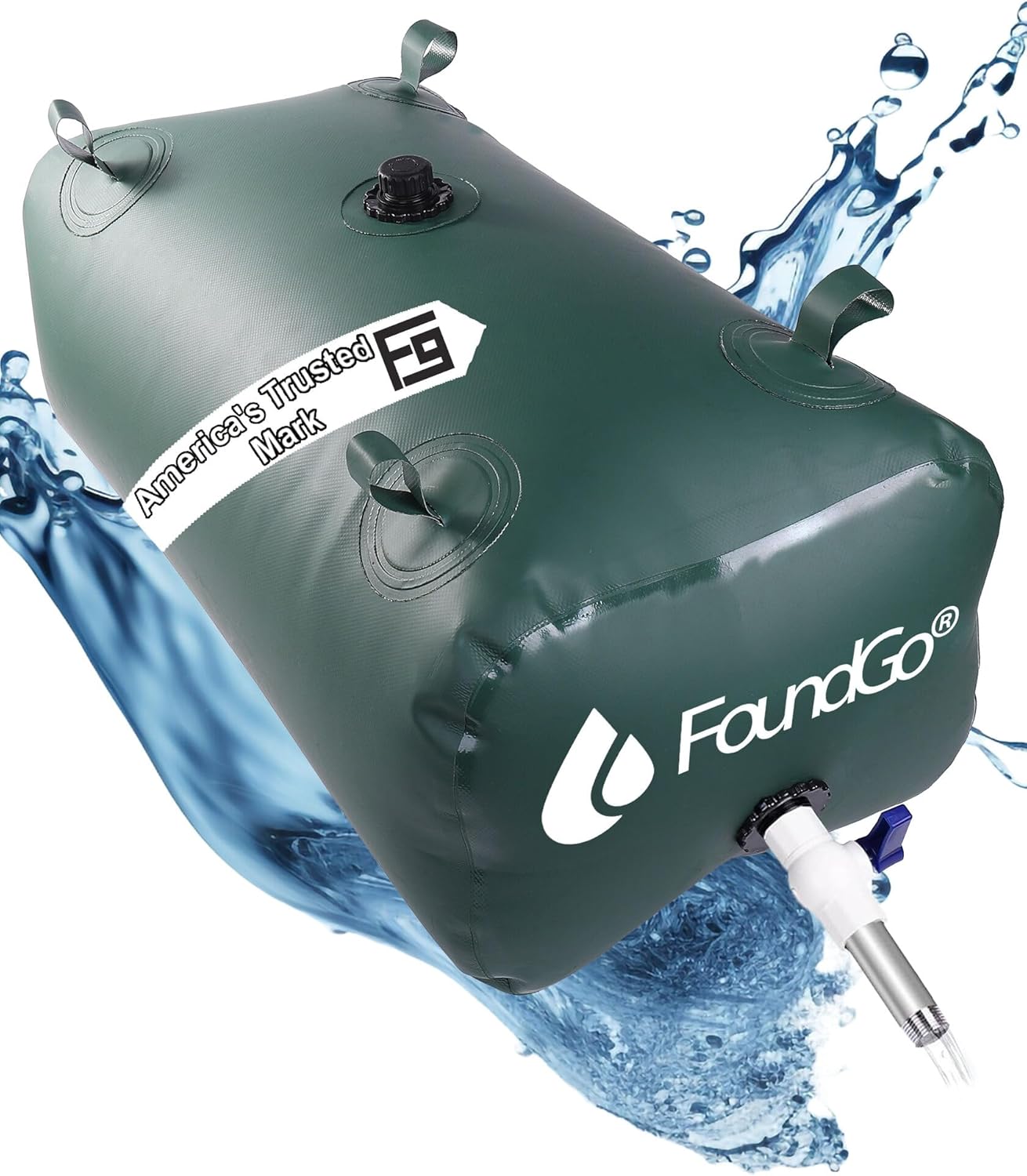 FoundGo Water Storage Bladder Emergency Water Storage Tank, Large Capacity Water Containers, Portable Vinyl Water Storage Barrel for Outdoor/Survival/RV/Garden