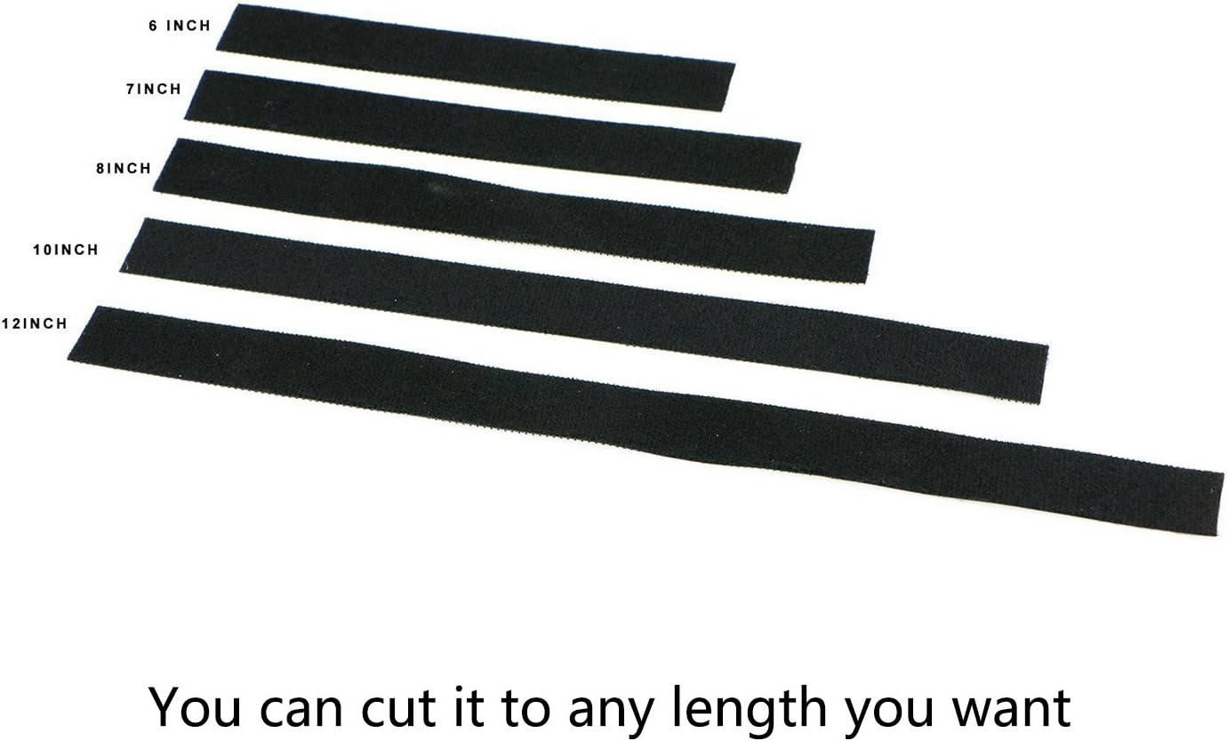 Reusable Fastening Tape Cable Ties 3/4 Inch Double Side Hook Roll (25 Yard, Black)