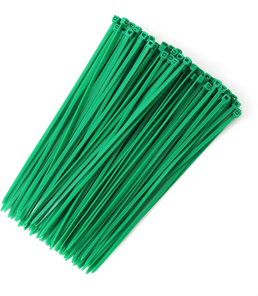 6 inch Green Zip Ties, Nylon Garden Cable Zip Ties Self Locking Cable Ties Twist Ties, Multi-Purpose Cable Tie (100 Pcs)