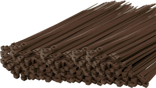 14 Inch Zip Ties Brown 1000 PCS, 40 Lbs- Heavy Duty Tensile Strength, Nylon PA66 UV Resistant Cable Ties for Indoor and Outdoor Use - Ideal for object bundling and fastening
