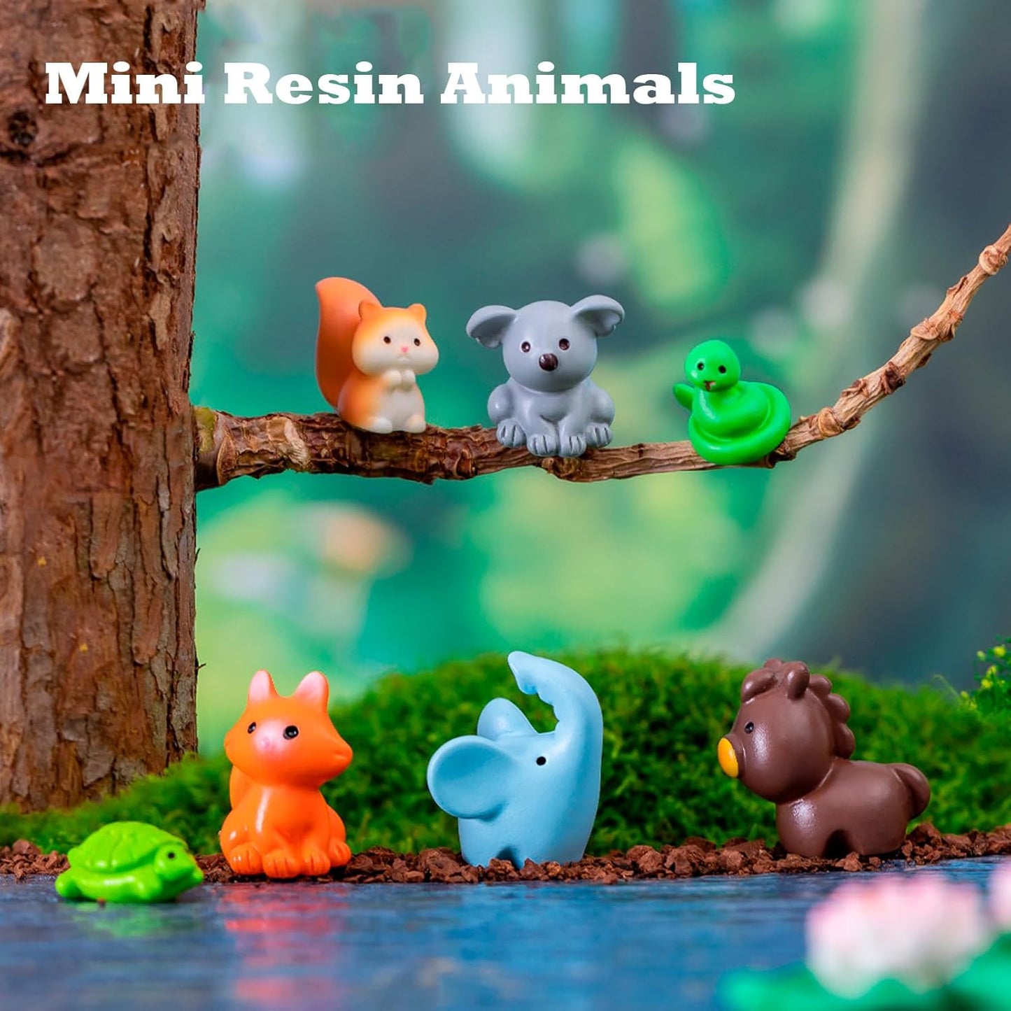 51pcs Fairy Garden Accessories, Mini Resin Animals to Hide, Miniature Figurines Bulk for Landscape Garden Aquarium Outdoor DIY Decor