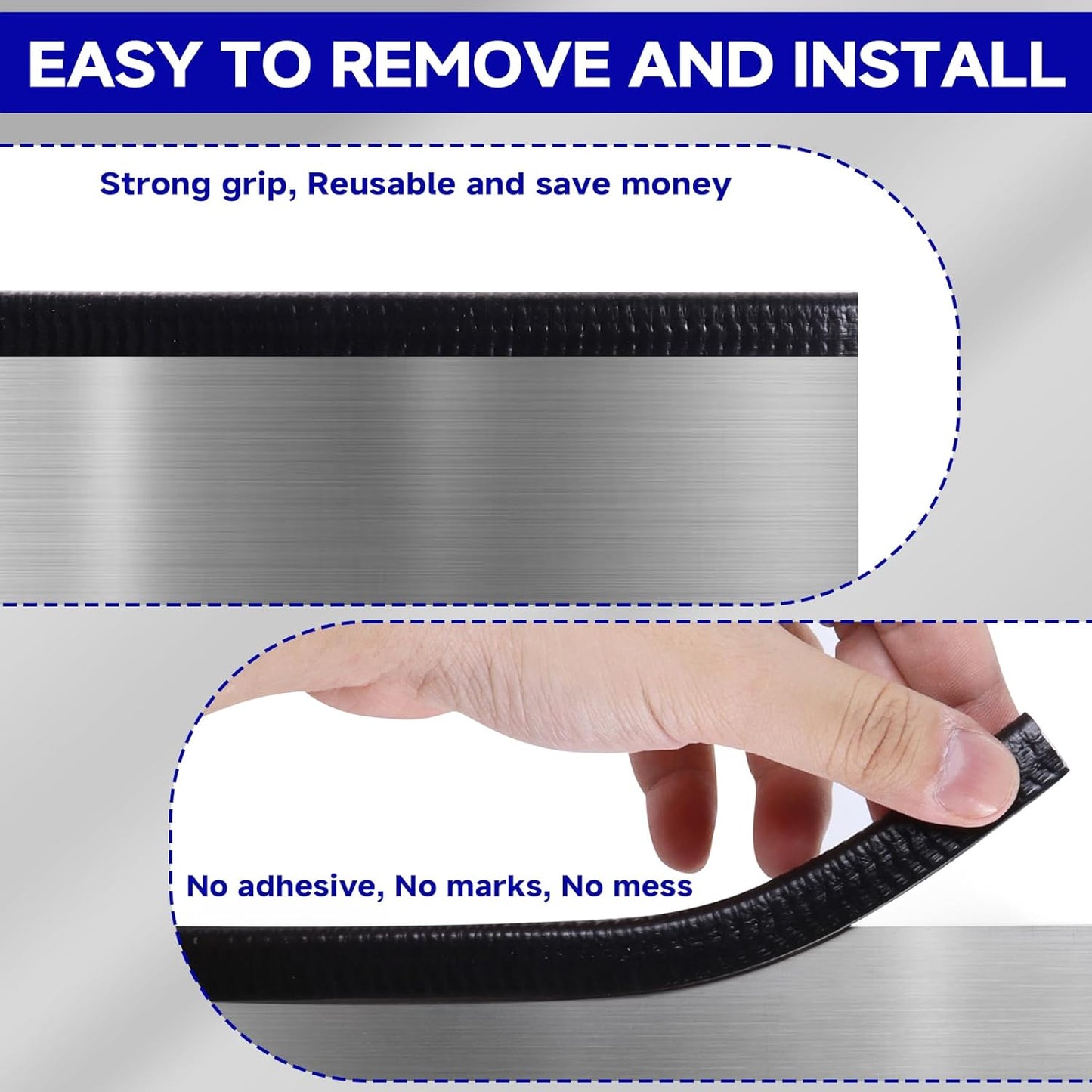 Rubber Edge Trim, U Channel Edge Trim with Metal Clips Edge Guard Protector, PVC Rubber Seal Strip for Sheet Metal, Car Doors, Hatches, Table Corners, Fit 3/64" to 1/4"(1.2mm-6.4mm), 16Ft, Black