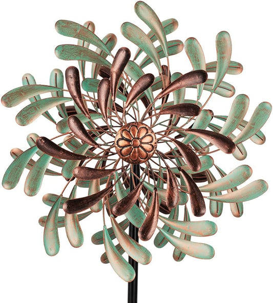 20” Wind Spinners Outdoor,Large Wind Spinner Waterproof,Metal Wind Spinners Double Kinetic Windmill for Yard,Vintage Wind Sculptures & Spinners with 5 Stakes,Pinwheels for Yard and Garden