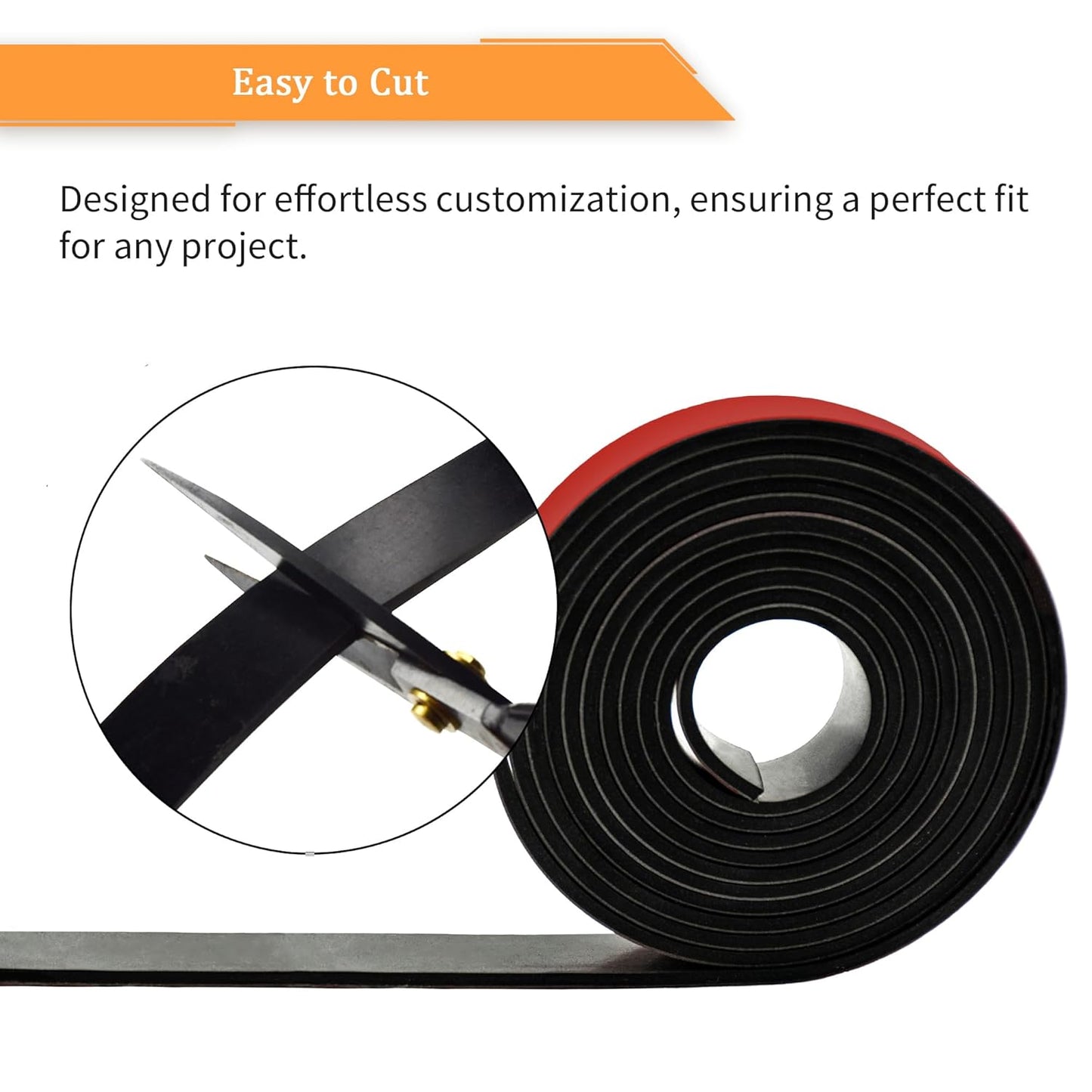 DOBTIM Solid Neoprene Rubber Strips with Adhesive Backing 1/8 (.125)" Thick x 1" Wide x 25' Long, Self Adhesive Rubber Sheets, Rolls & Strips for DIY Gaskets Crafts Pads Seals Warehouse Flooring