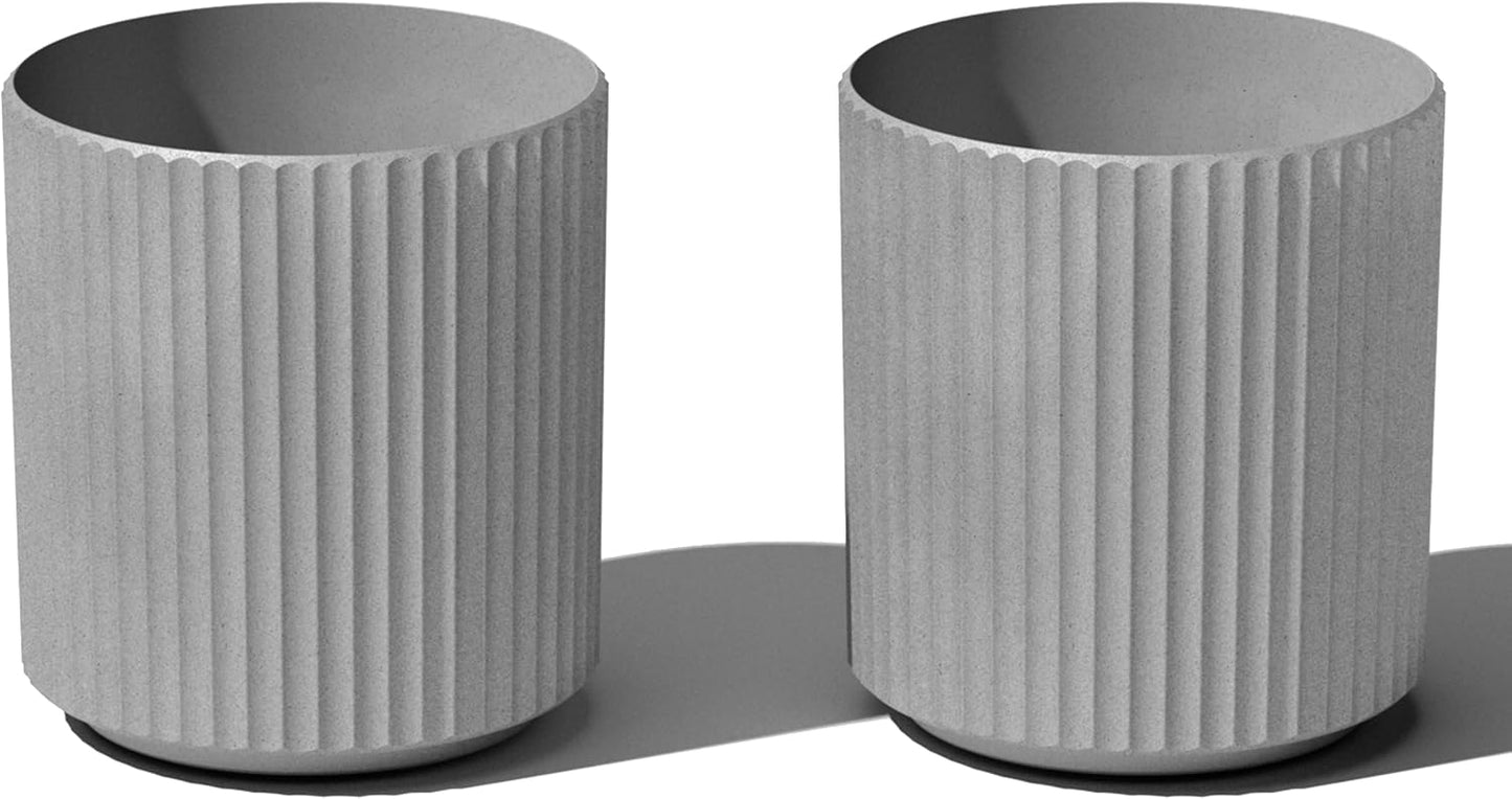 Veradek Demi Series Round Planter for Porch, Patio, Backyard | Durable Plastic-Stone Composite Material | Modern Décor for Tall Plants, Flowers
