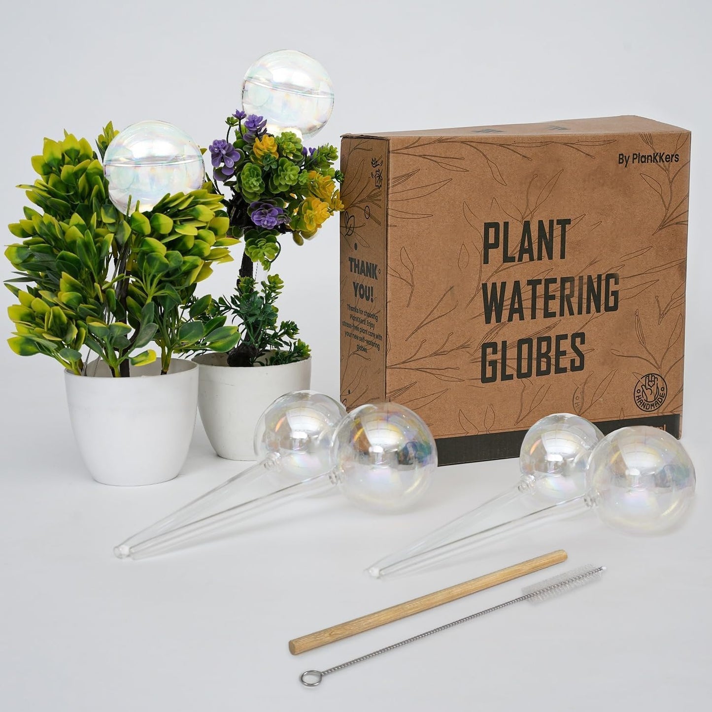 Large 6 Pcs Iridescent Self Watering Globes, Glass Rainbow Plant Watering Globes, Self Watering Planter Insert, Automatic Plant Waterer Indoor, Plant Watering Devices, Plant Water Globe, Watering Bulb