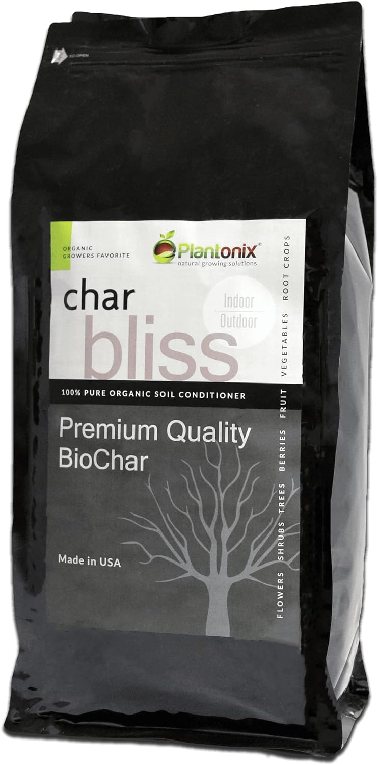 Char Bliss (1 Cubic Ft) - Organic Biochar for Plants - OMRI-Listed Biochar Soil Amendment Organic - Horticultural Charcoal for Plants, Gardening, & Potting Soil - 100% Natural and Renewable Bio Char