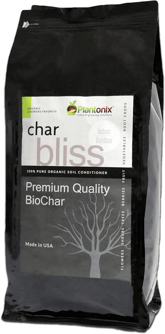 Char Bliss (1 Cubic Ft) - Organic Biochar for Plants - OMRI-Listed Biochar Soil Amendment Organic - Horticultural Charcoal for Plants, Gardening, & Potting Soil - 100% Natural and Renewable Bio Char
