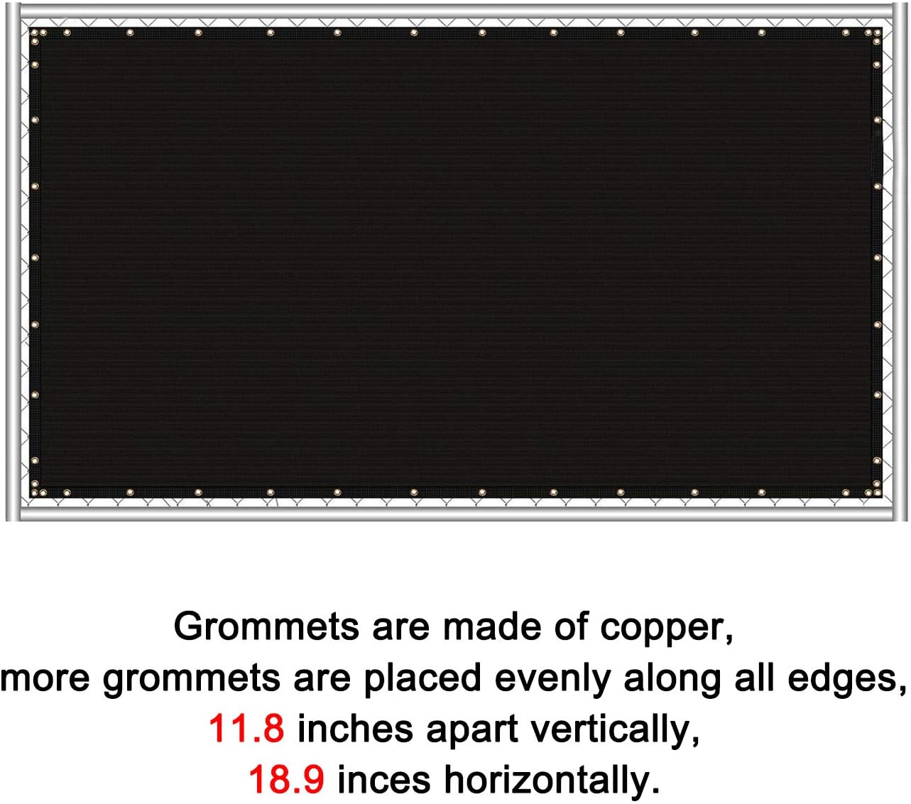 Sunnyglade 4 feet x 50 feet Privacy Screen Fence Heavy Duty Fencing Mesh Shade Net Cover for Wall Garden Yard Backyard (4 ft X 50 ft, Black)