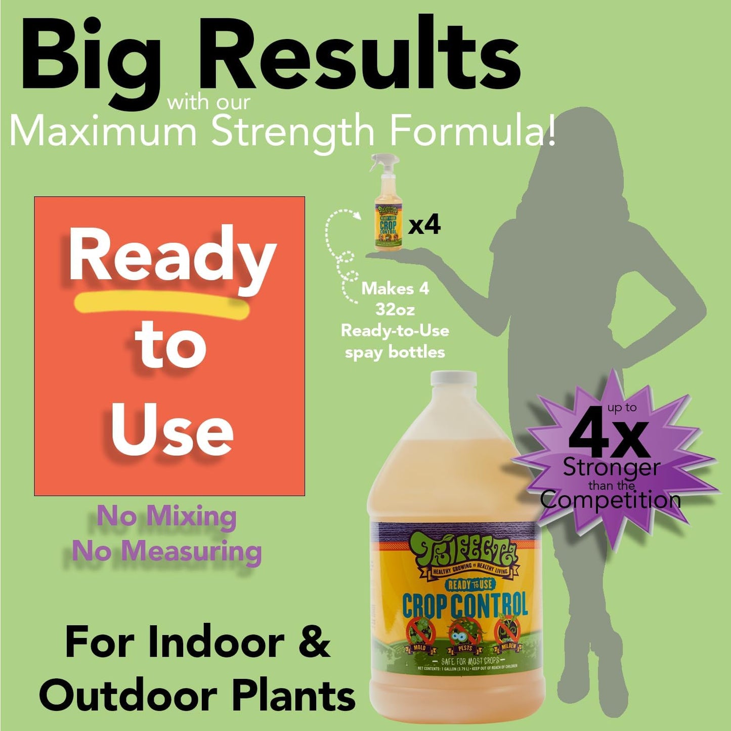 Trifecta Crop Control Insecticidal Soap for Plants | All Natural Fungicide for Plants | Spider Mite Killer Indoor Plants, Food Safe Commercial Grade Pesticide, Herbicide, Spider Mites Spray for Plants