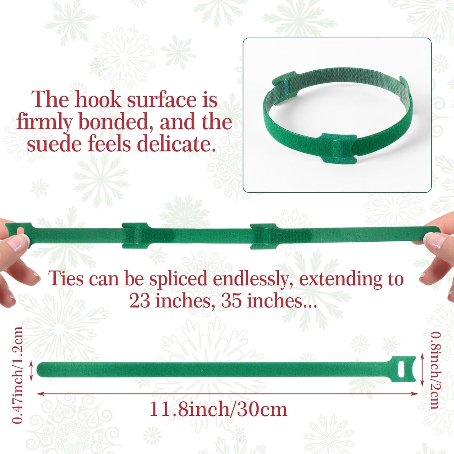 100 Pcs Christmas Garland Ties 12Inch Adjustable Holiday Garland Twist Ties for Holiday Christmas Halloween Tree Wreath Party Yard Wall Doorway Reusable Nylon Garden Cable Straps Decoration(Green)