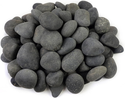 40 lbs Bulk Black River Rocks for Landscaping, 3-4 Inch Mexican Beach Pebbles, Decorative Black Stones for Planters Garden Fish Tank Walkways and Outdoor Decorative Stones