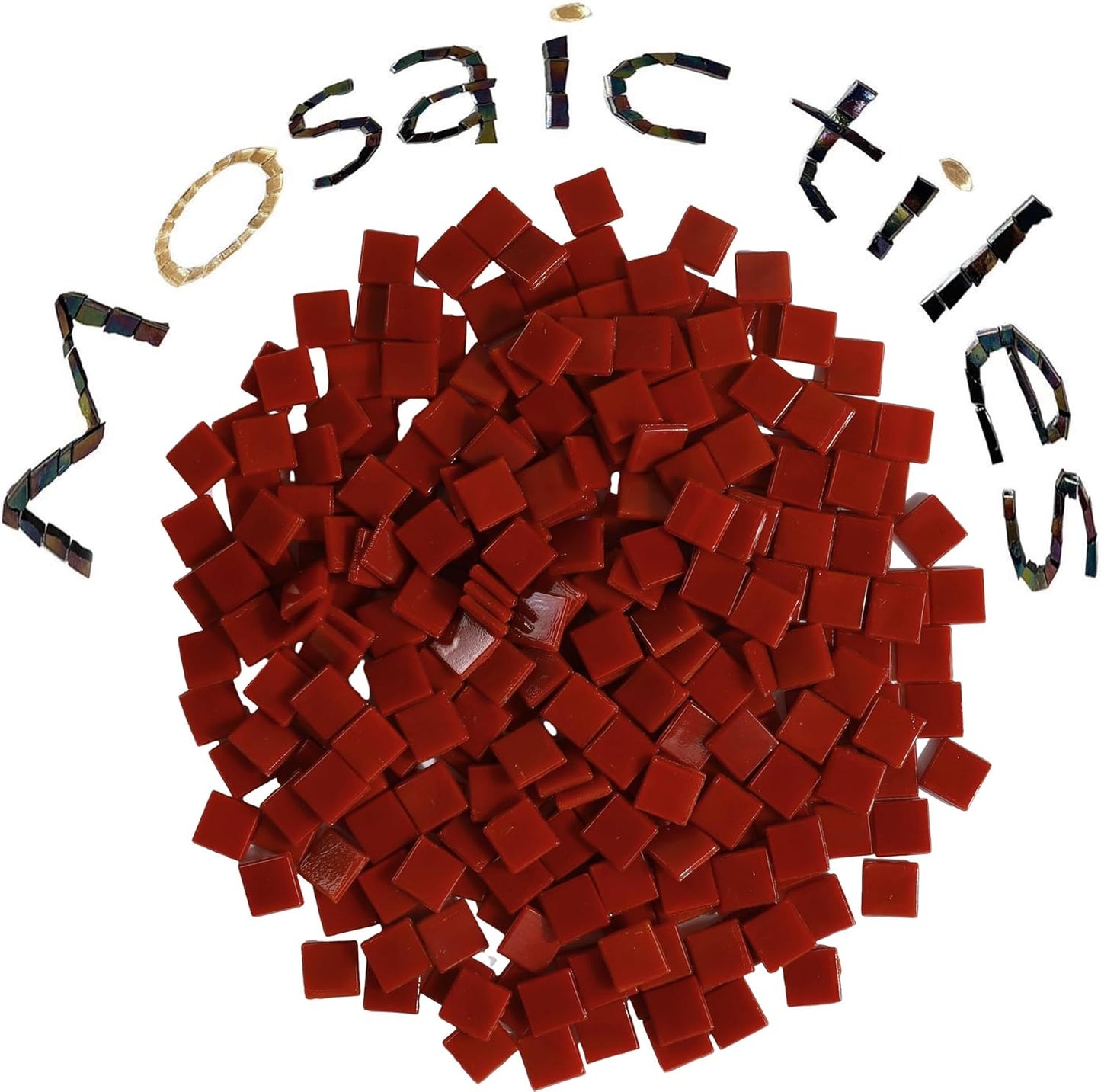 SMEIINIK 1.1lb Bulk Single Iridescent Color Mosaic Tiles for Crafts, Glass Mosaic Pieces for Mosaic Puzzles, Stained Glass Tiles for Mosaic DIY, Mosaic Making Supplies(AJ97-37)