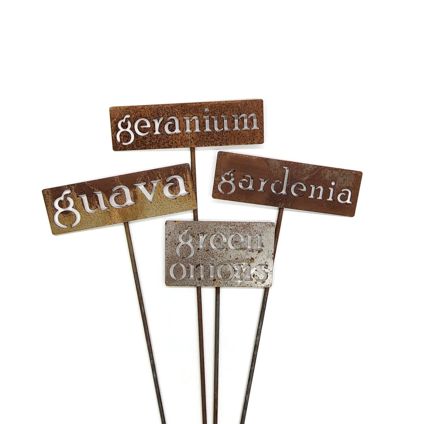 Classic Metal Garden Markers 19 Inches Tall (geranium, Naturally Rusted)