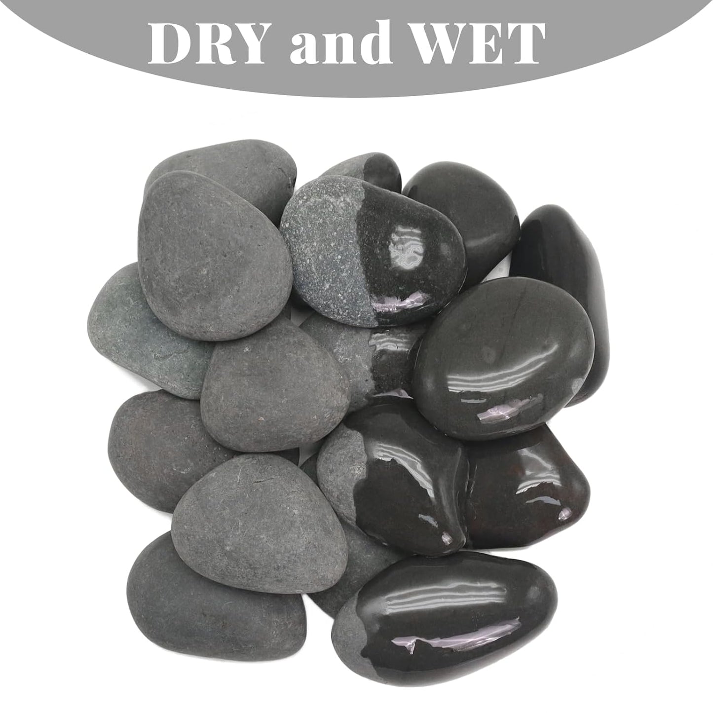 10LB Black Stones Pebbles River Rocks, Natural Beach Pebbles, 2-3" Garden Decorative Stones-2-3 Large Plant Rocks,Ideal for Aquarium, Home Decor