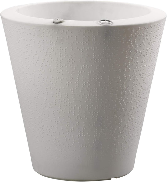 Crescent Garden Dot TruDrop Indoor/Outdoor Planter, Self-Watering Plant Pot, 26 Inches, (Alpine White)