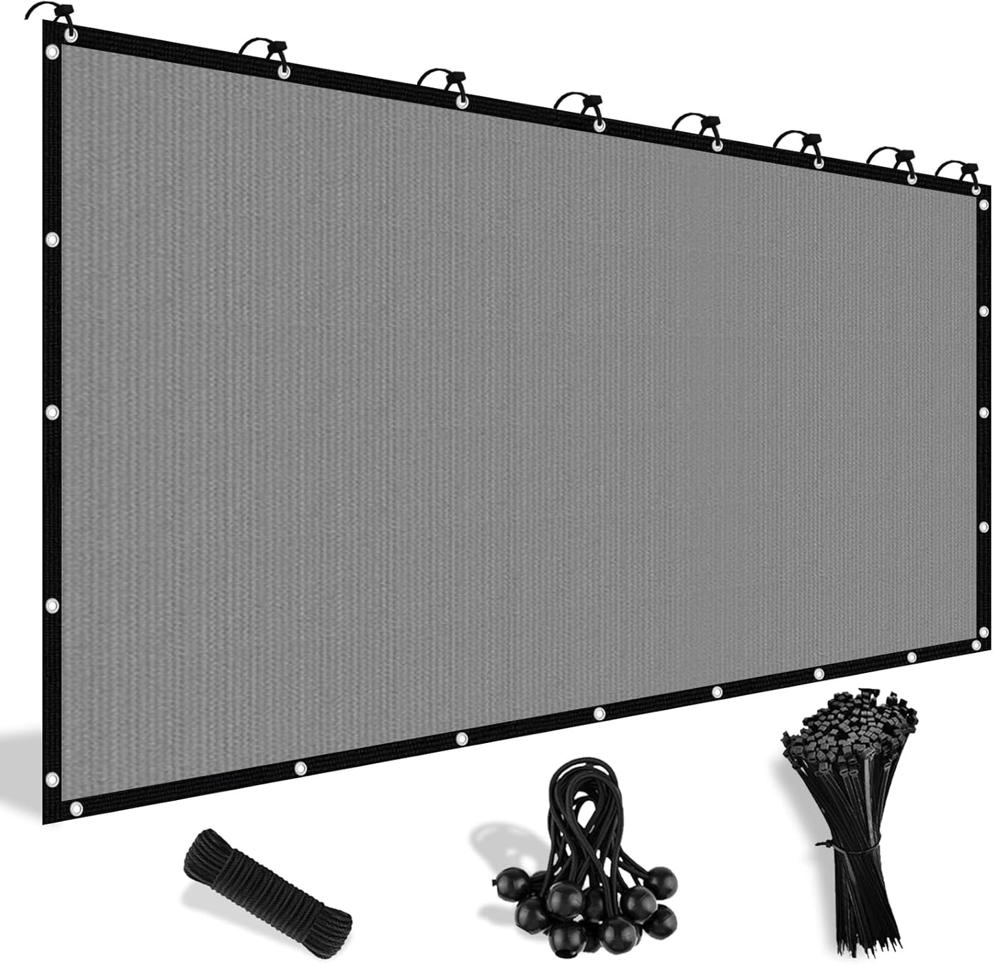 Shade&Beyond 90% Sun Shade Cloth with Grommets, 6' X 6' Pergola Shade Cover Canopy, Mesh Tarp Sun Screens for Patio, Outdoor, Garden, Backyard, Light Gray