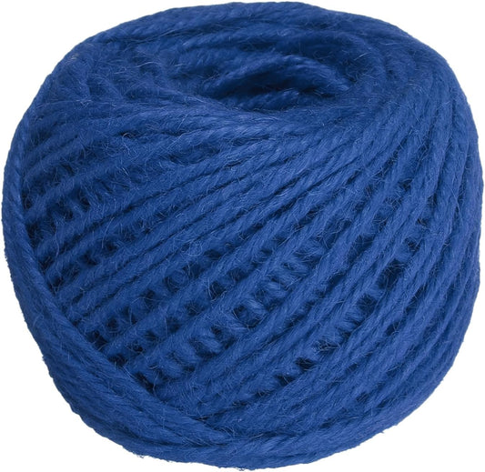 uxcell 164 Feet Natural Jute Twine String,3mm Thin Garden Twine Rope Colored Plant String Cord for DIY Art Crafts Gift Wrapping Decoration Packing Gardening Plant Hanger,Blue