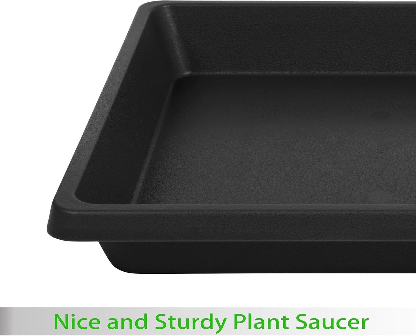 Square Plant Saucer 18 Inch 2 Pack, Extra-Deep Large Saucers for Potted Plants, Plastic Plant Trays for Indoors No Holes, Plant Water Catcher Tray, Flower Pot Drip Trays Plant Plate