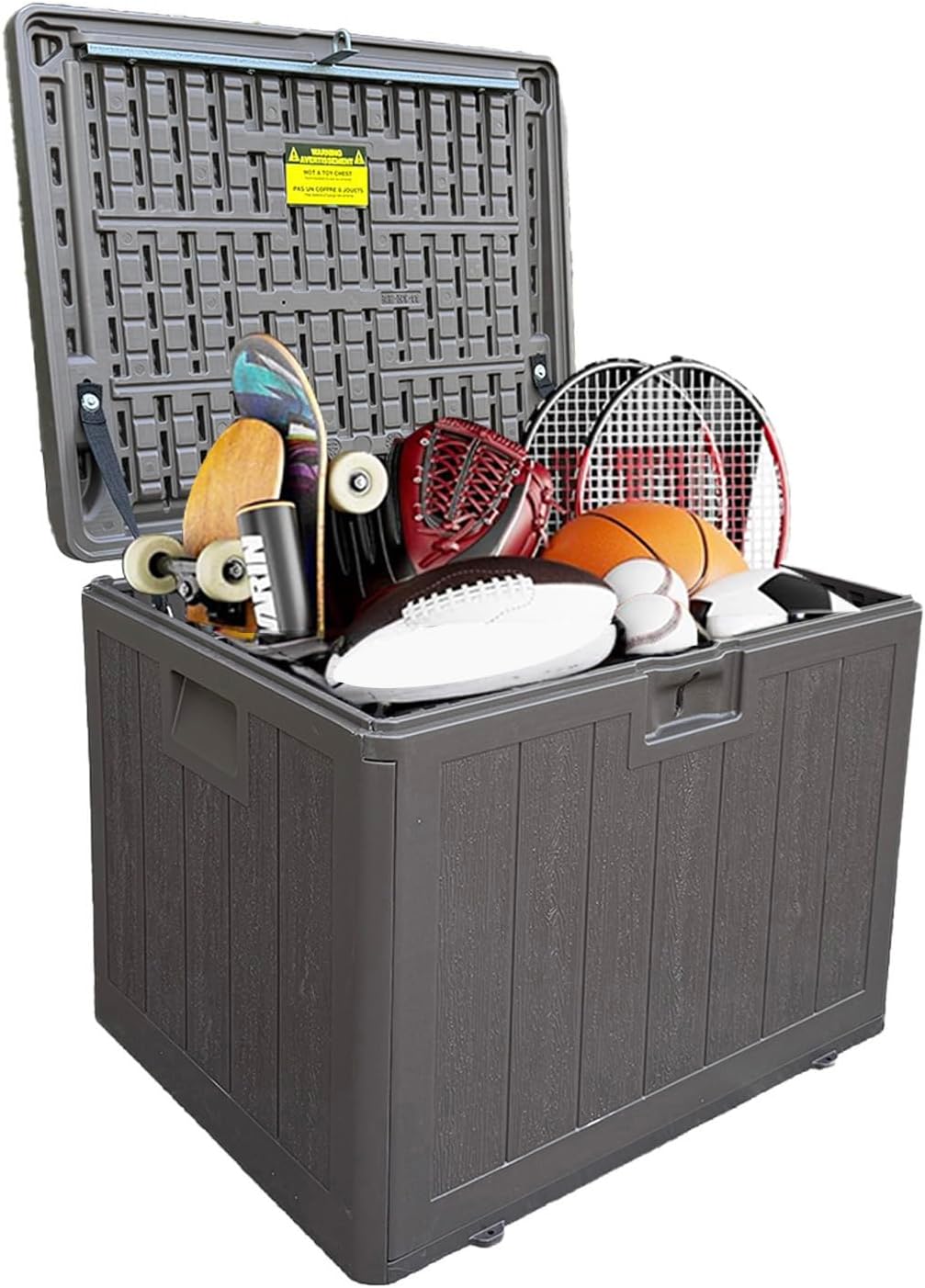 33 Gallon Small Outdoor Storage Box,Waterproof Resin Deck box for Patio Furniture,Garden Tools,Package Delivery,Lockable Patio Storage Box,Blow-Molded HDPE