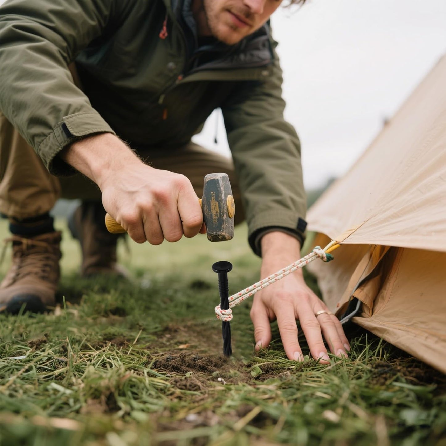 100Pcs 8-Inch Plastic Landscape Edging Spikes, Spiral Anchoring Nails for Weed Barrier, Paver Edging, Landscape Edging, Artificial Turf, Grass Pathways, and More