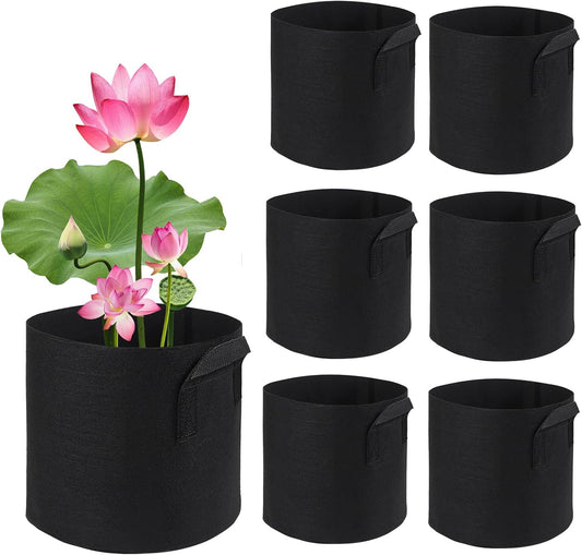 6Pcs Lily Plant Pots for Pond, Aquatic Pond Planter for Pond Durable Breathe Reusable Fabric Plant Bags for Aquatic Plants, Potato, Carrot, Onion, Flower (2 Gallon)