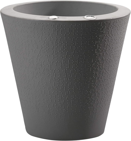 Crescent Garden Dot TruDrop Indoor/Outdoor Planter, Self-Watering Plant Pot, 16 Inches, (Slate)