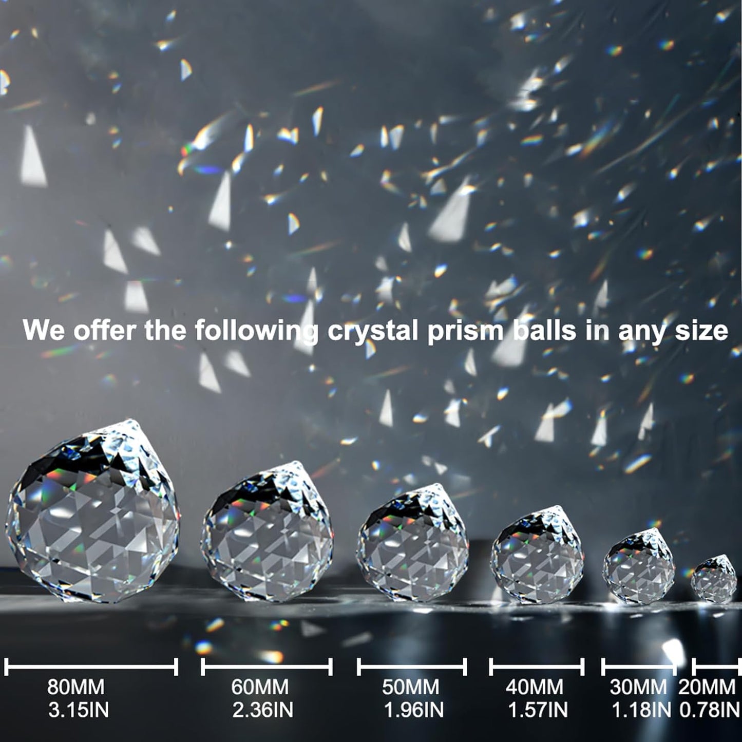 MerryNine 20Pack Crystal Ball 0.8"/20mm Prism Sun Shine Catcher Rainbow Pendants Maker, Hanging Crystals Prisms for Windows, for Feng Shui, for Gift (Multicolor)