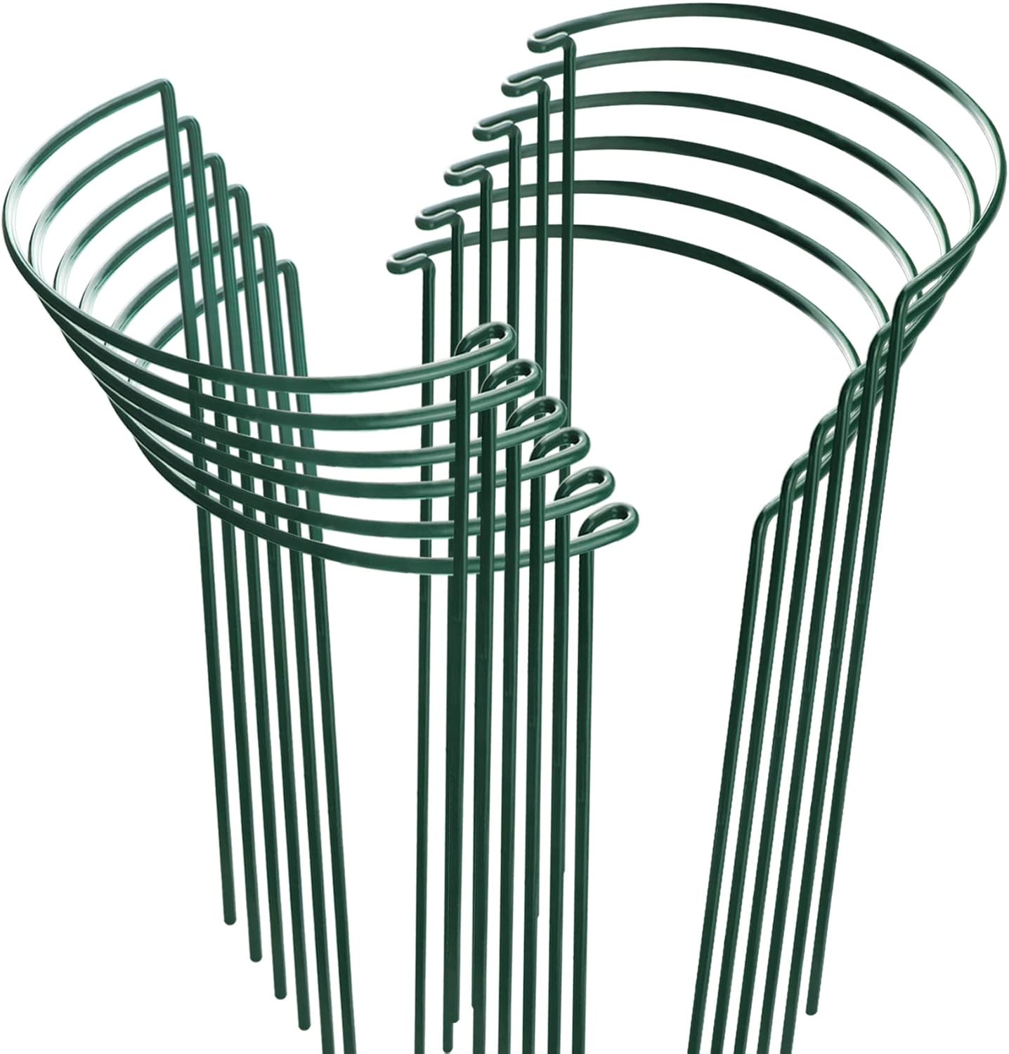 HiGift 12 Pack Plant Stakes for Indoor Plants, Metal Garden Peony Support Cages, Outdoor Plant Supports Ring Prop, Large Plant Stake for Hydrangea,Rose,Flower,Vine,Potted Plants (10" W x 15.8" H)