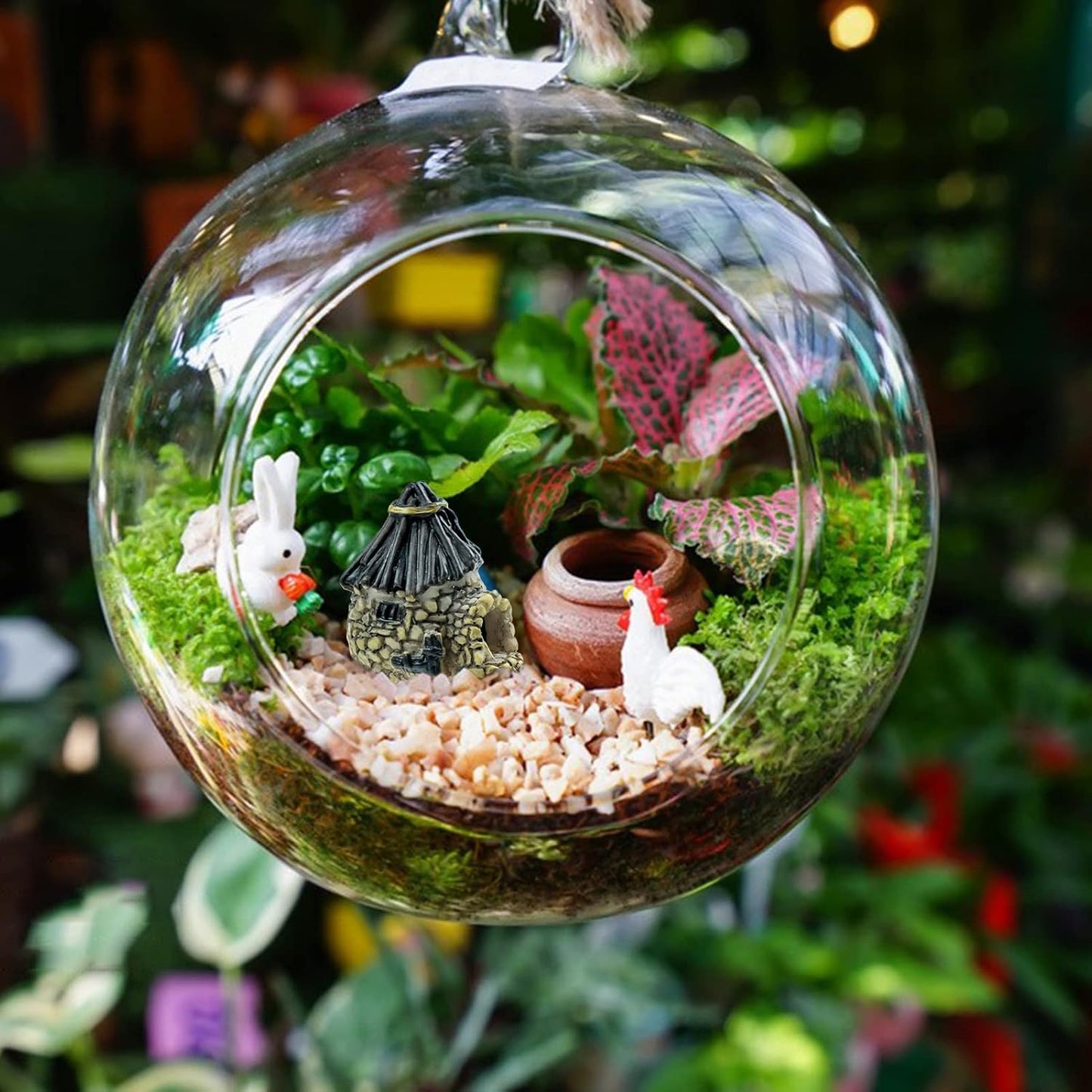 8 PCS Mini House Figurines, Miniature Village Hut Figurine, Fairy Garden Cottage Ornaments Accessories for DIY Bonsai, Succulent Planting, Terrarium, Flower Pot Decor