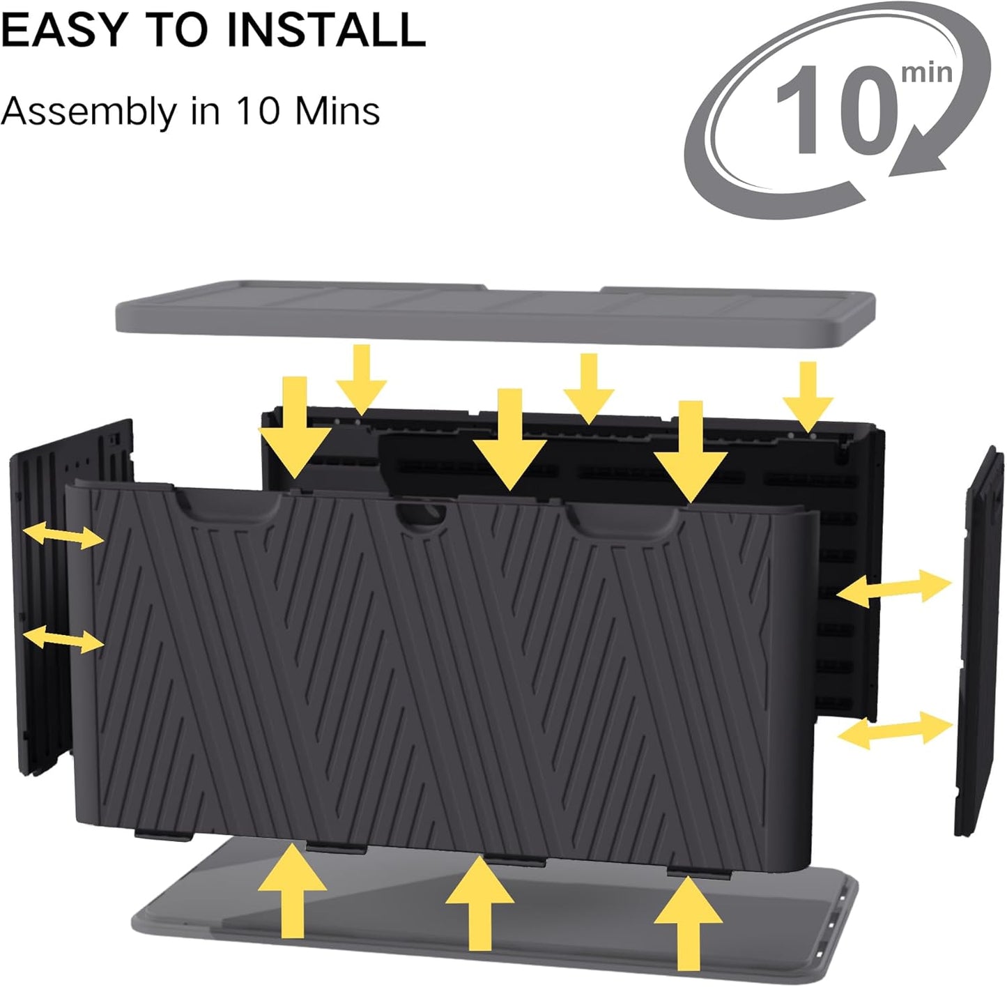 Kingdura 110 Gallon Outdoor Storage Box, Waterproof Resin Deck Box for Indoor and Outdoor Use, Lockable Storage Container for Patio Furniture Cushions Garden Tools (Black, 110 Gallon)