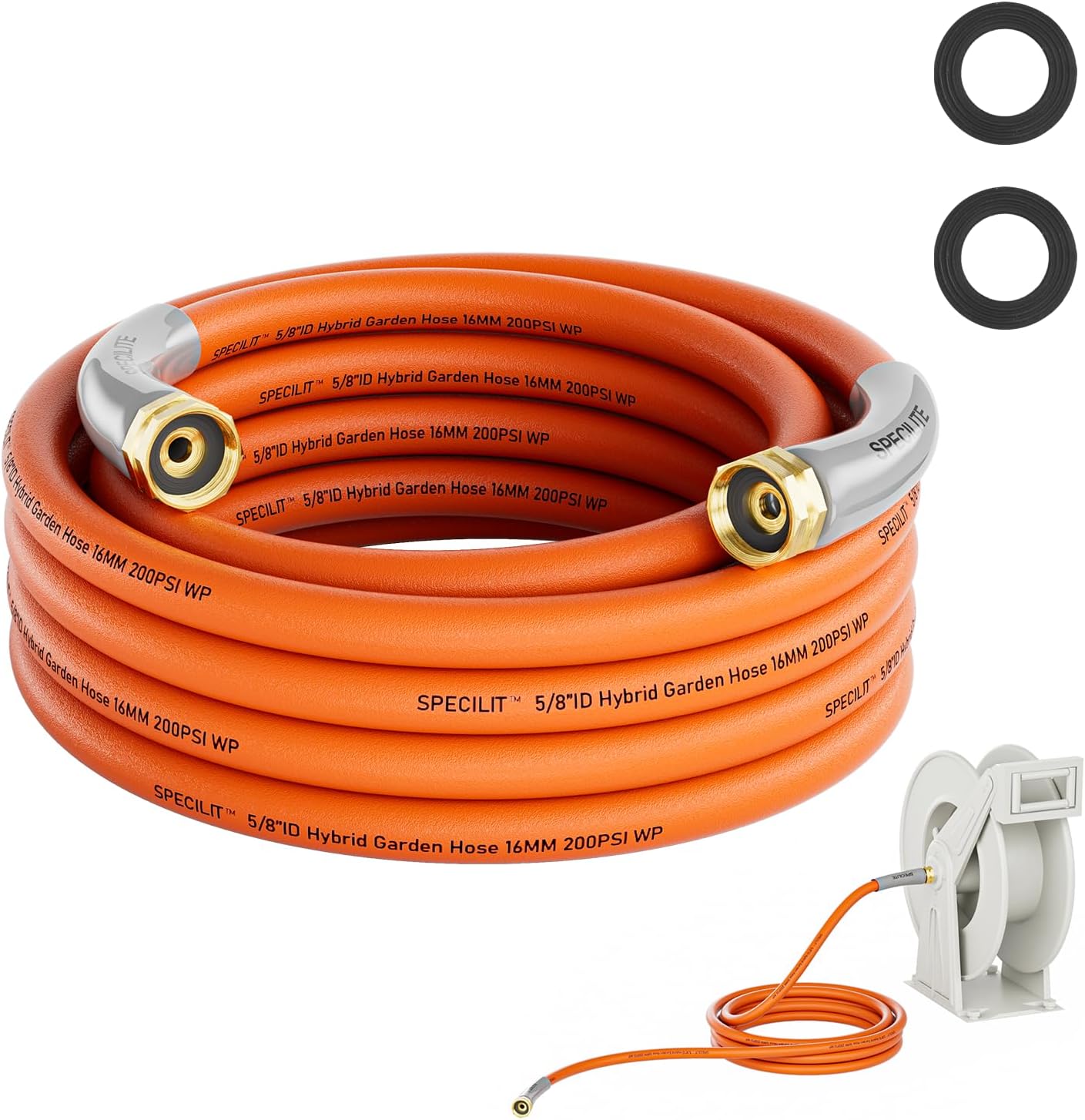 Garden Water Hose 20 ft x 5/8 in with Female to Female Connector, Small Leader Hose for Hose Reel, Heavy Duty, Flexible & Lightweight, Water Pipe, Outdoor Water Hose Extension Adapter