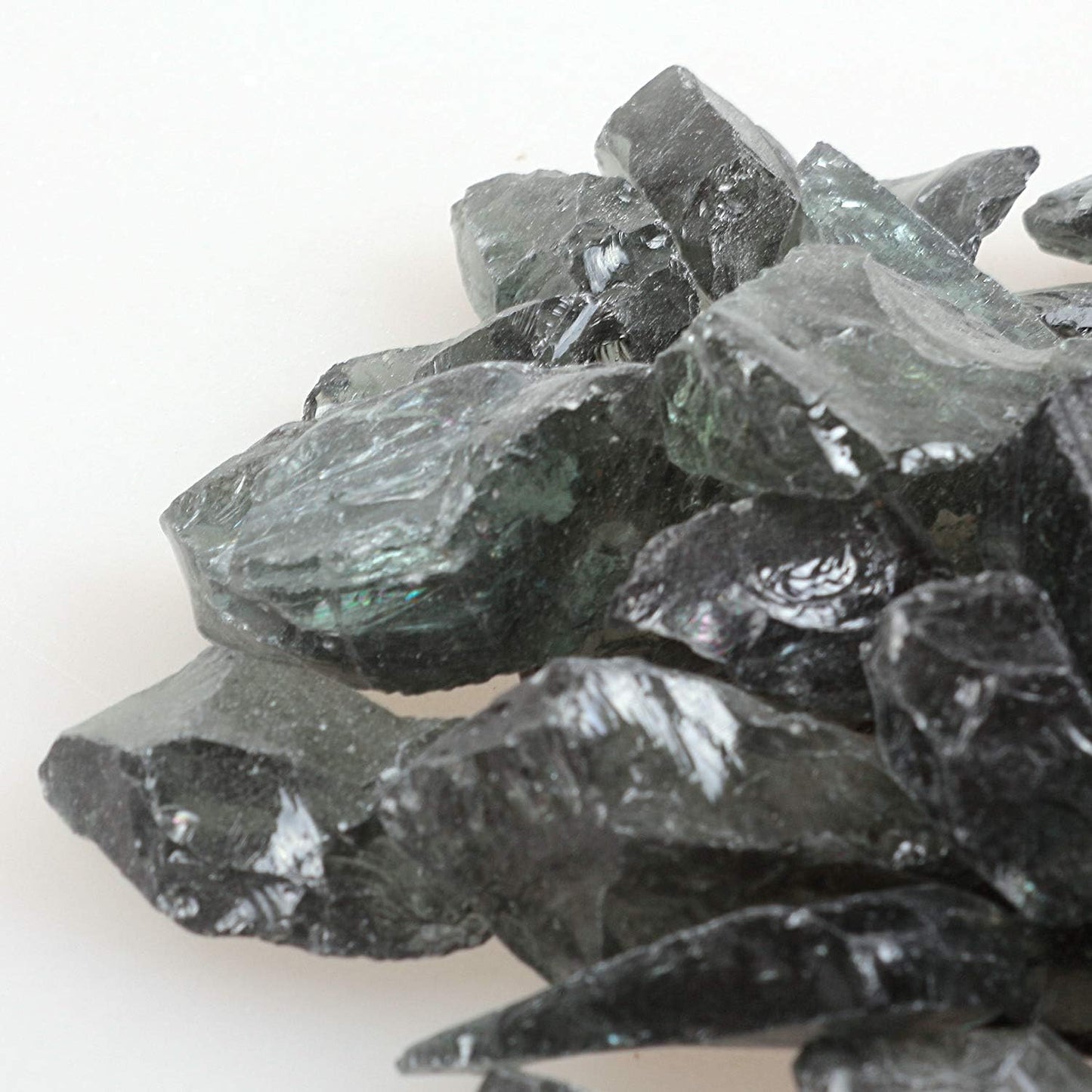 High Luster Reflective Fire Glass Gravel,Fire Gems,Fire Drops,Fire Glass Pebbles Stones Beads Chips for Fire Pit Fish Tank Aquarium Garden,1-2cm,540g/1.19lb (Grey)