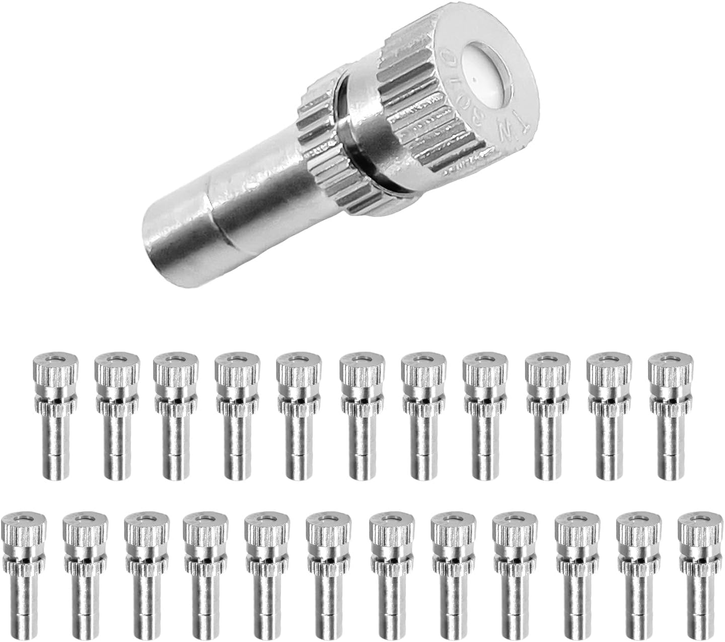 24 Pcs Misting Nozzles, Brass Misting Nozzles High Pressure Anti Drip Cleanable 0.012" / 0.3mm Orific for Outdoor Cooling System