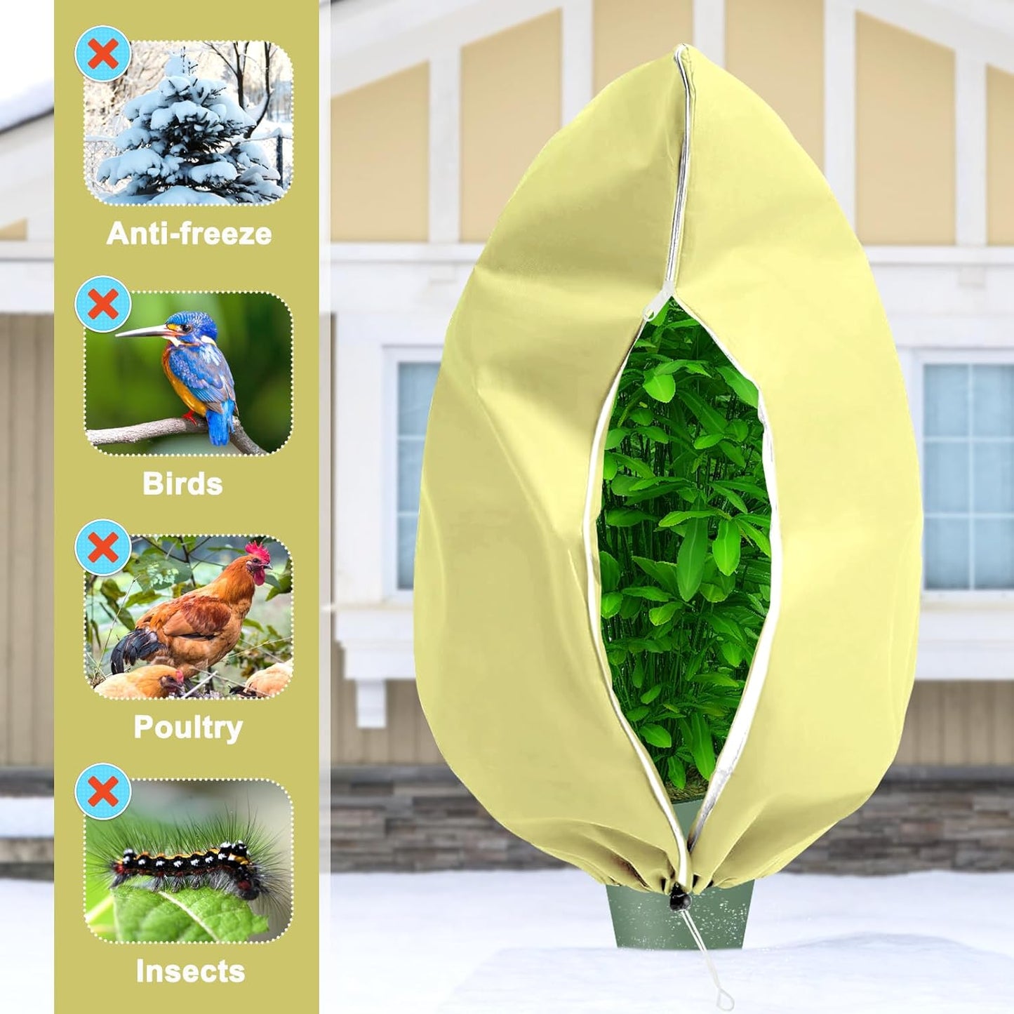 DQS Plant Covers Freeze Protection, 78.7" x94.4" Winter Frost Protection Blankets Frost Cloth,Suitable for Outdoor Winter Frost, Cold Weather, shrubs, Trees, Jackets, and coverings