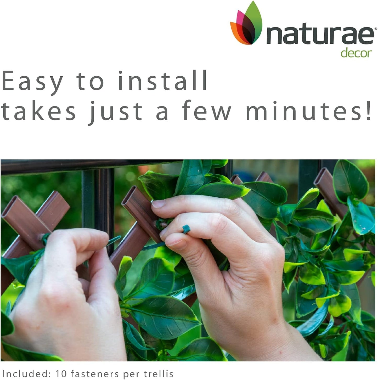 Naturae Decor PVC Expandable Trellis - Outdoor Privacy Screen - Sturdy and Flexible - Realistic Look - 36 in x 72 in - Schefflera Leaves