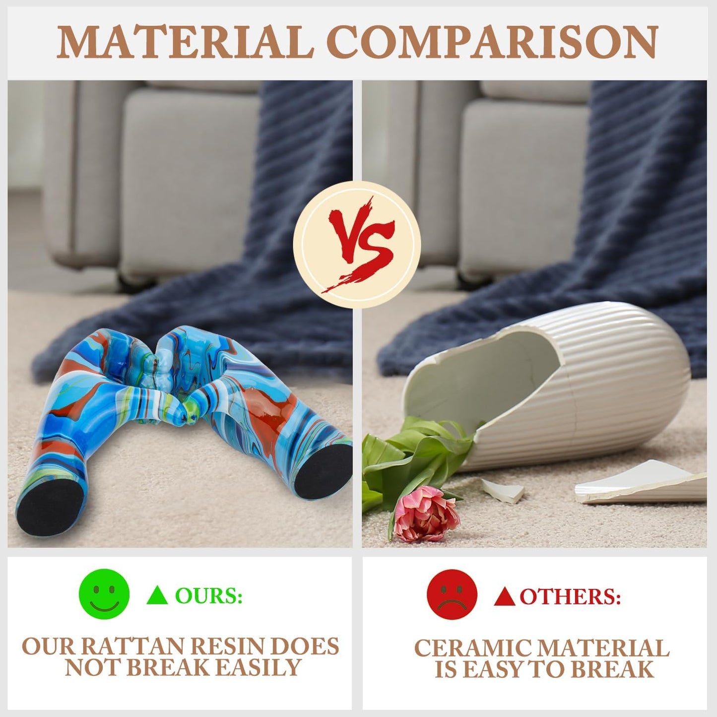 Fluid Blue Decor for Living Room Bedroom Bookshelf Coffe Table, Personalized Finger Home Accents, Modern Art Aesthetic Statues, Resin Sculpture for Reading Decor