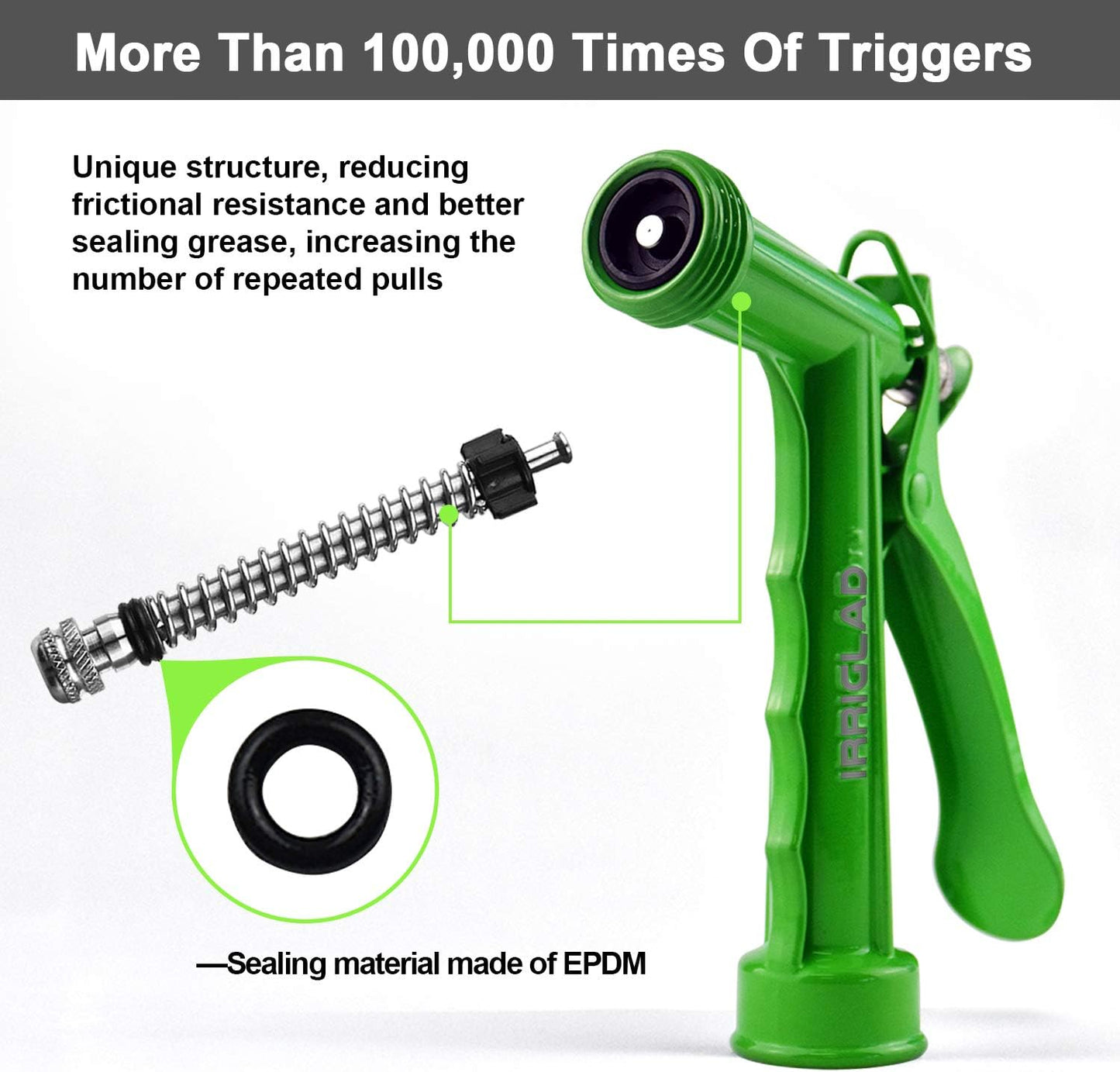 Hose Nozzle 2 Pack, Full Size Pistol Grip Water Nozzle Sprayer with Threaded Front, High Pressure Nozzle, Adjustable Spray Water Flow for Watering, Showering Pet, Washing Car, Cleaning, Green