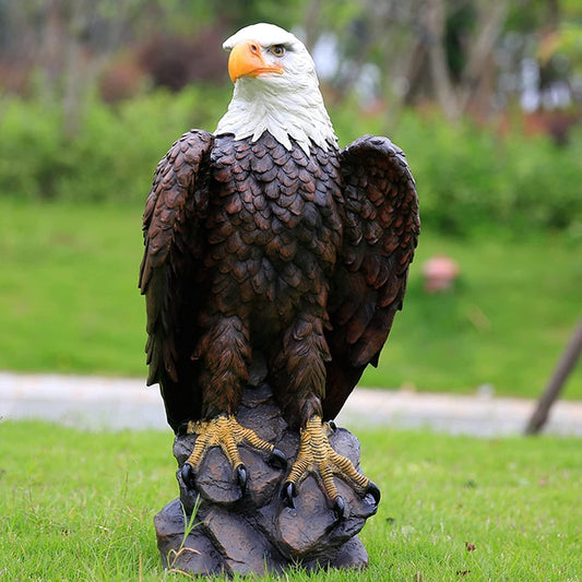 Garden and Yard Statue-Flight of Freedom American Bald Eagle Hanging Bird Statue Hand-Painted Eagle Decor-Bald Eagle Statue, Majestic America Indoor/Outdoor USA Decor for Office, Patio