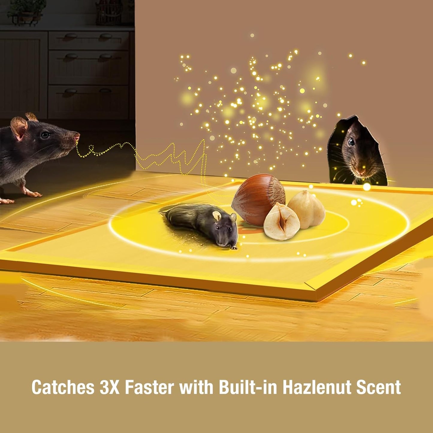 Mouse Trap Glue Board 13-Pack, 3X Faster Catch with Built-in Hazelnut Scent, Sticky Trap for Crawling Pests, Rats & Mice Extra Heavy & Sticky, Biodegradable