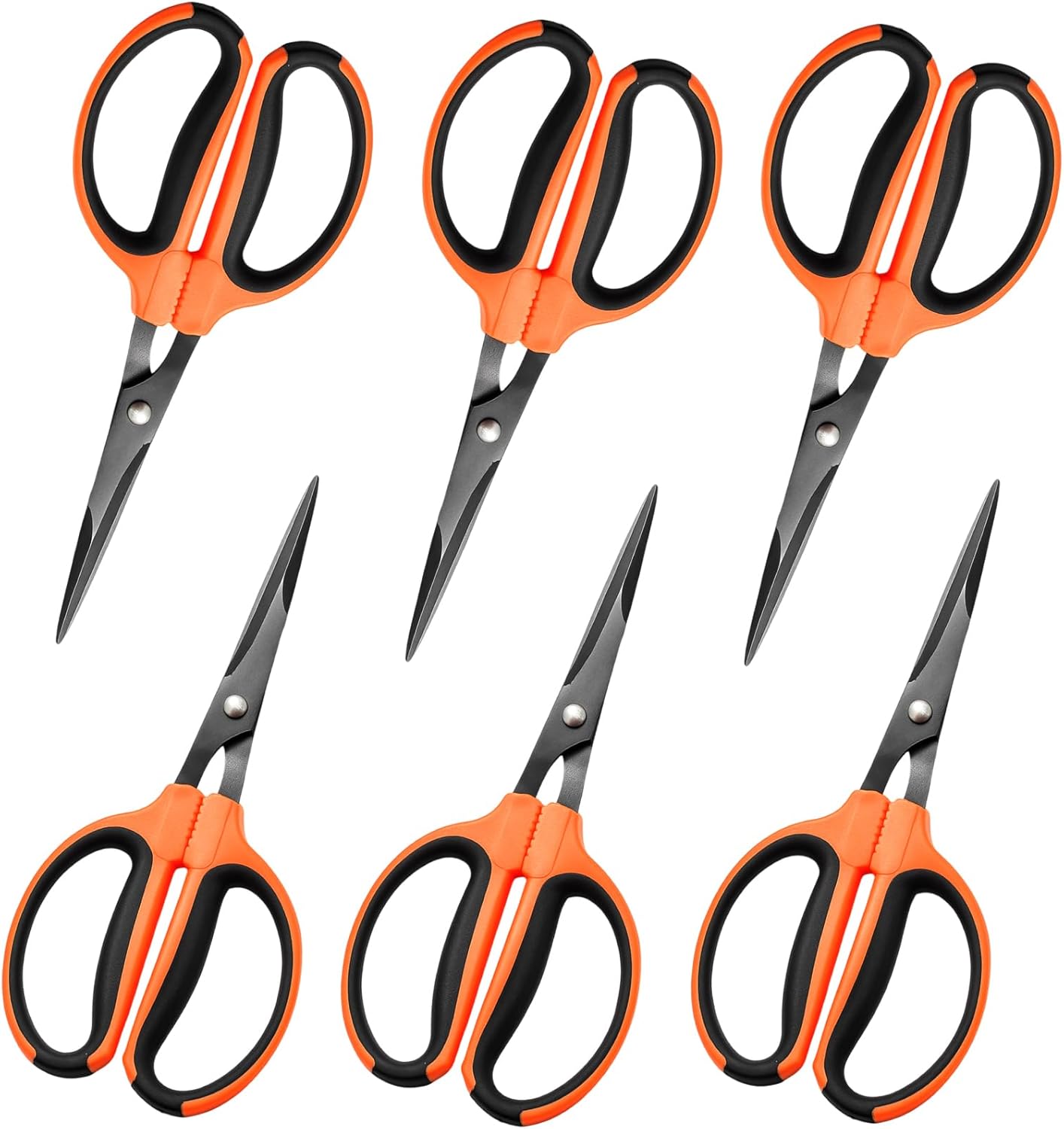 GROWNEER 6 Packs Trimming Scissors Teflon Coated Non Stick Blades Pruning Shears Gardening Hand Pruning Snips with Straight Stainless Steel Precision Blade
