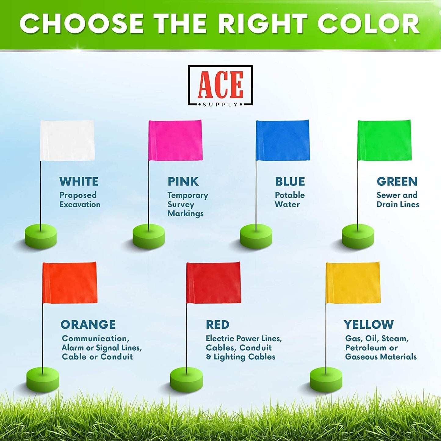 Fluorescent Orange Marking Flags 1000 Pack - 4x5x15 Inch Bulk Yard Flags - Markers For Lawn, Irrigation, Landscaping, Survey & Sprinkler Head Marking