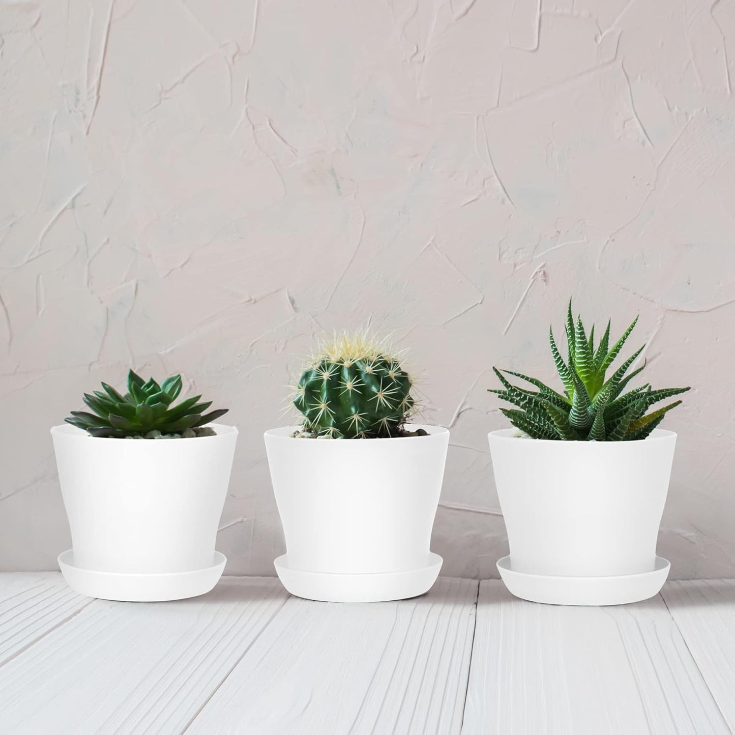 36 Pack Plants Nursery Pots 4 Inches Plastic Flower Plant Pots Thickened Seedlings Nursery Pots with Tray White Flower Pots Gardening Plant Containers for Outdoor Indoor