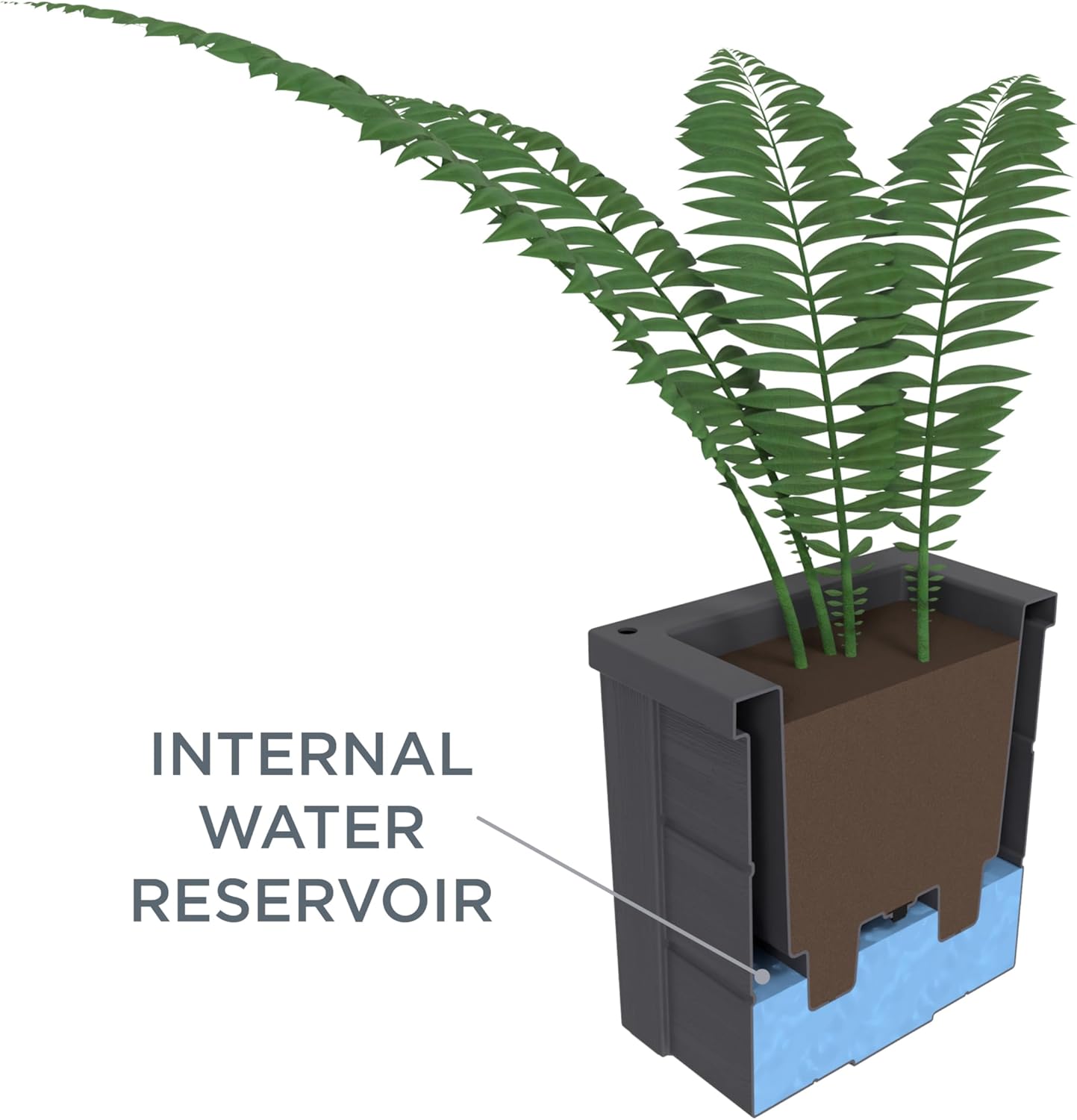 Step2 Lakewood Square Planter, Large Planters for Outdoor Plants, Gardening and Flower Pot for Patio or Porch, Efficient Drainage, Durable Plastic, Dark Cedar, 1-Pack